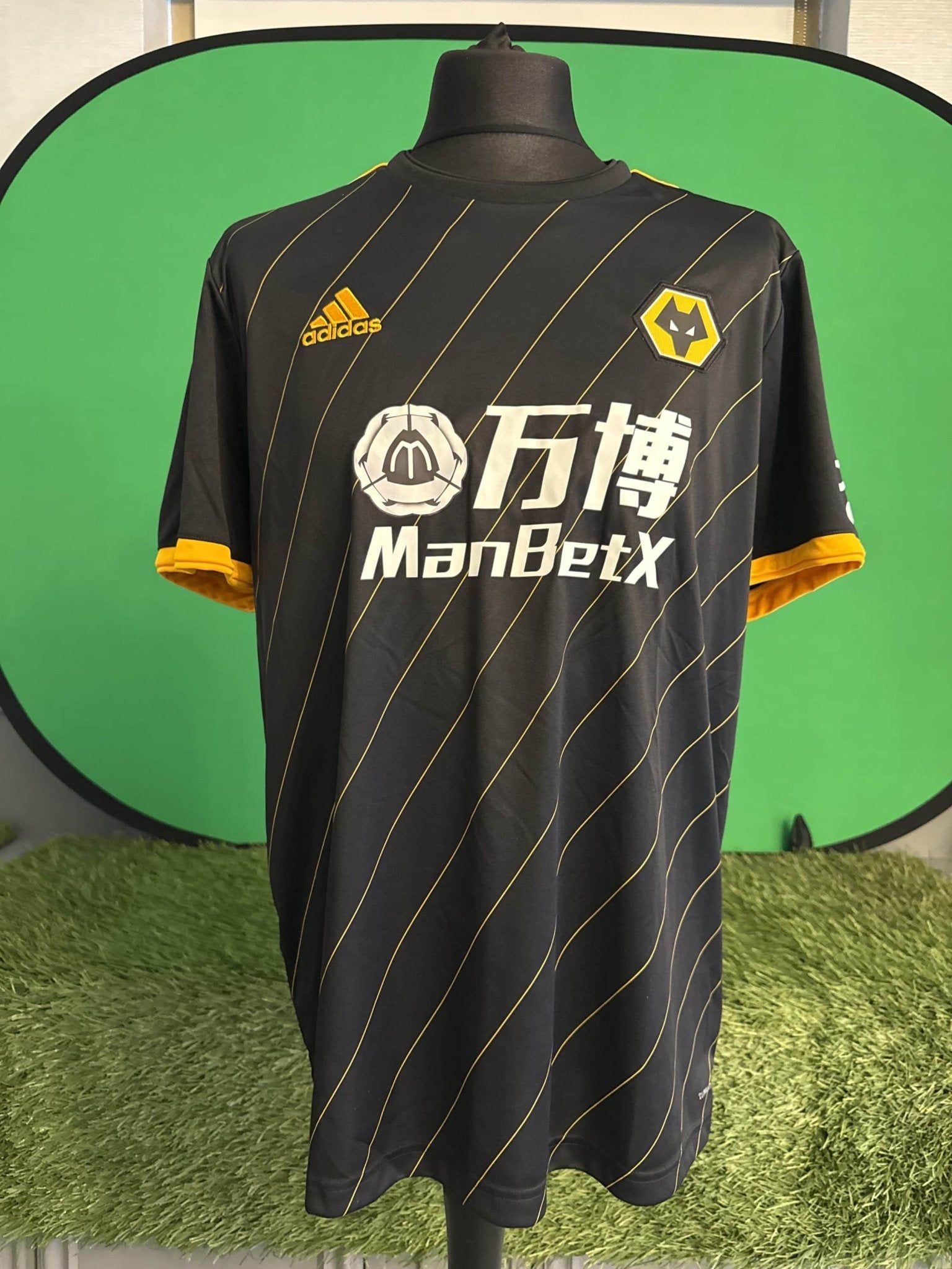 Adidas Black and Gold Wolverhampton Wanderers Football Shirt - kitround Foxhills product