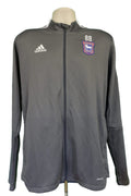 Front view of Adidas Ipswich Town full zip training top with club crest and Adidas logo