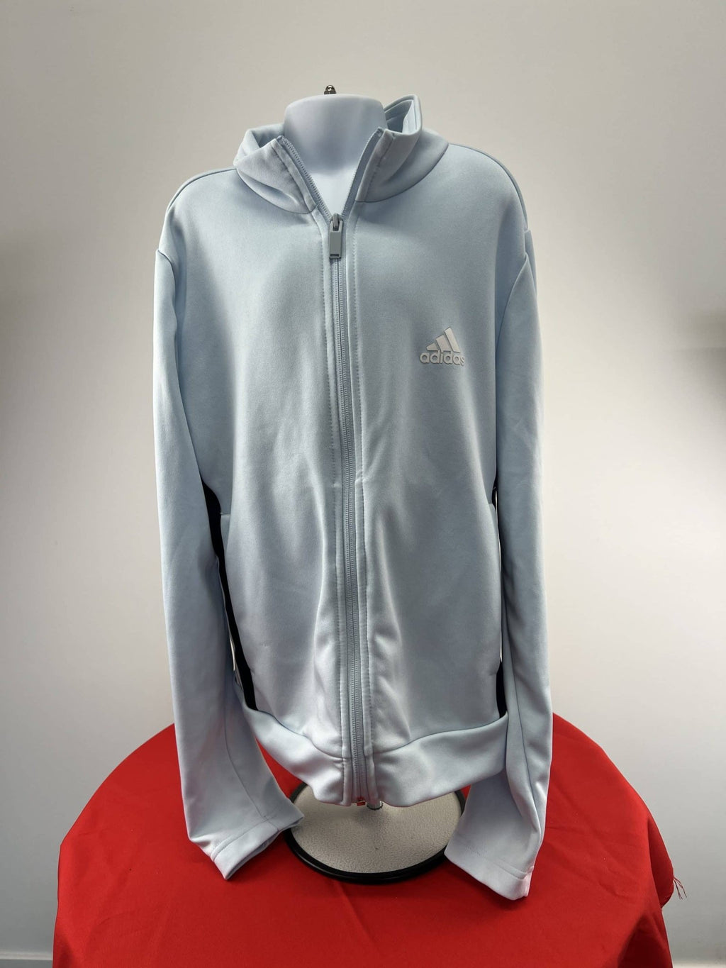 adidas Light Blue Zip - up Hoodie - kitround kitround product