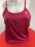 Front view of pink adidas Climalite sports tank top on mannequin