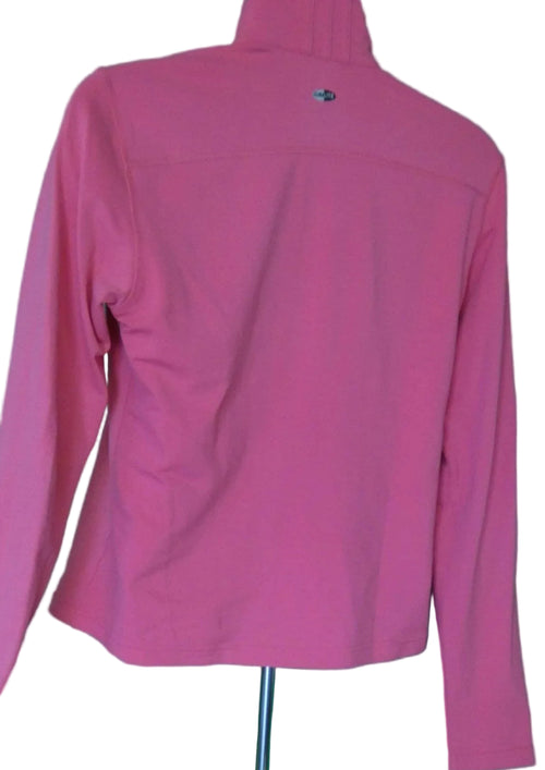 Back view of pink adidas Clima365 full zip sports jacket on mannequin