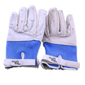 Pair of Pilling thick training gloves white leather and blue mesh front view