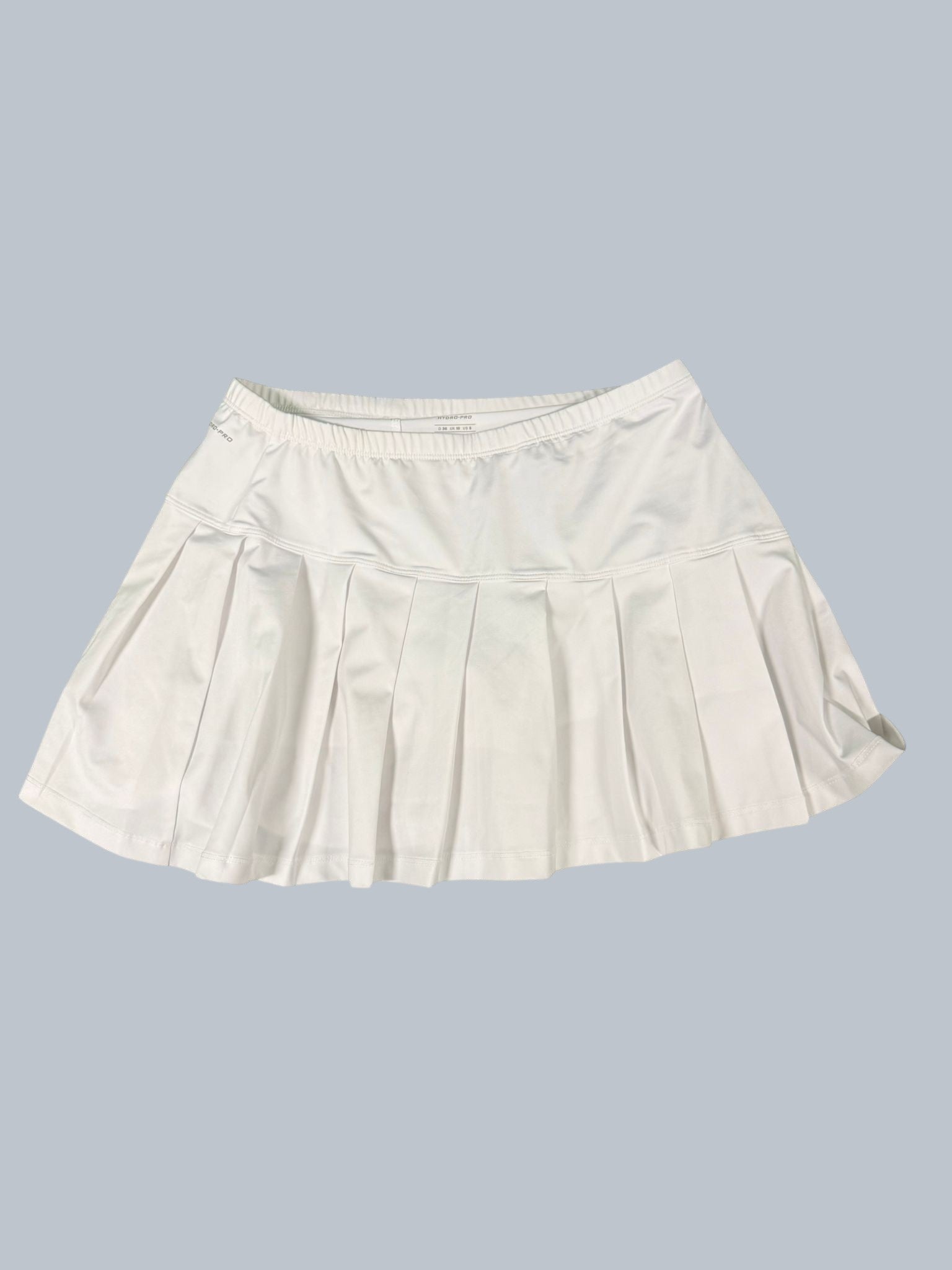Bjorn Borg white pleated tennis skirt made from lightweight, breathable Hydro-Pro material with a stretchy waistband for comfort and performance.