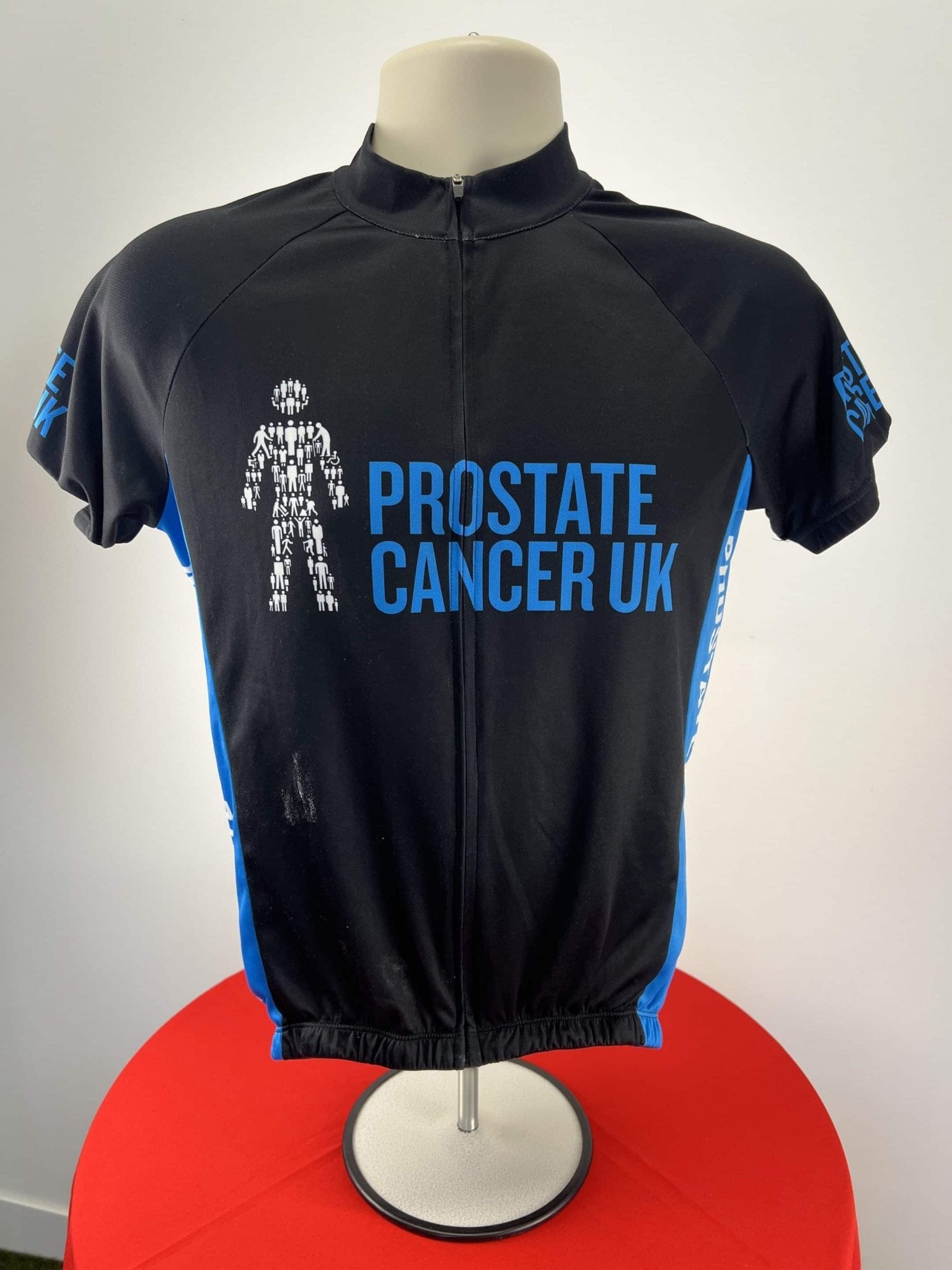 Black Cycling Jersey with Man Graphic Prostate Cancer UK - kitround kitround product