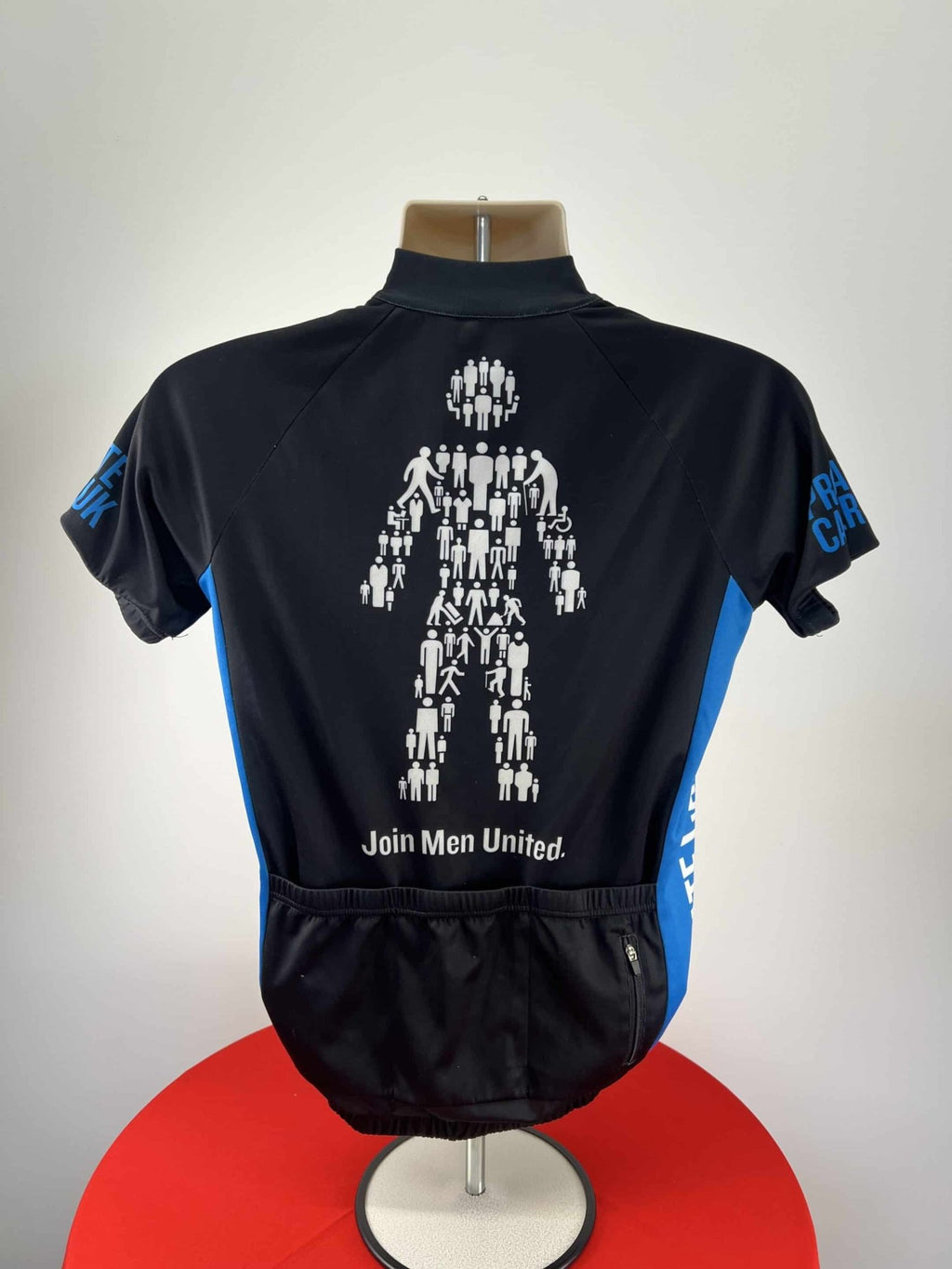 Black Cycling Jersey with Man Graphic Prostate Cancer UK - kitround kitround product