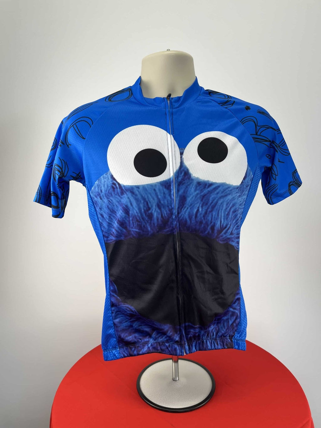 Blue Cookie Monster Printed Cycling Jersey - kitround kitround product