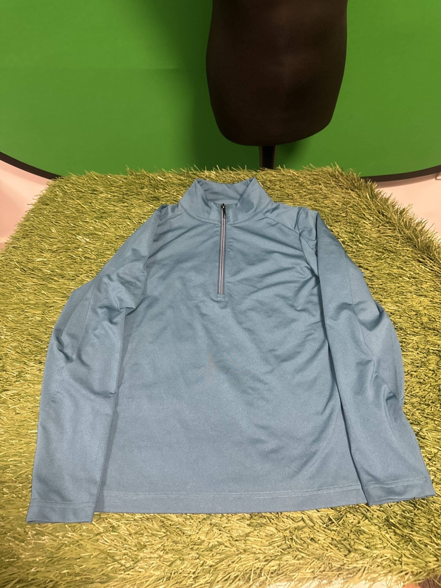 Blue Long Sleeve Athletic Top with Zip - kitround kitround product