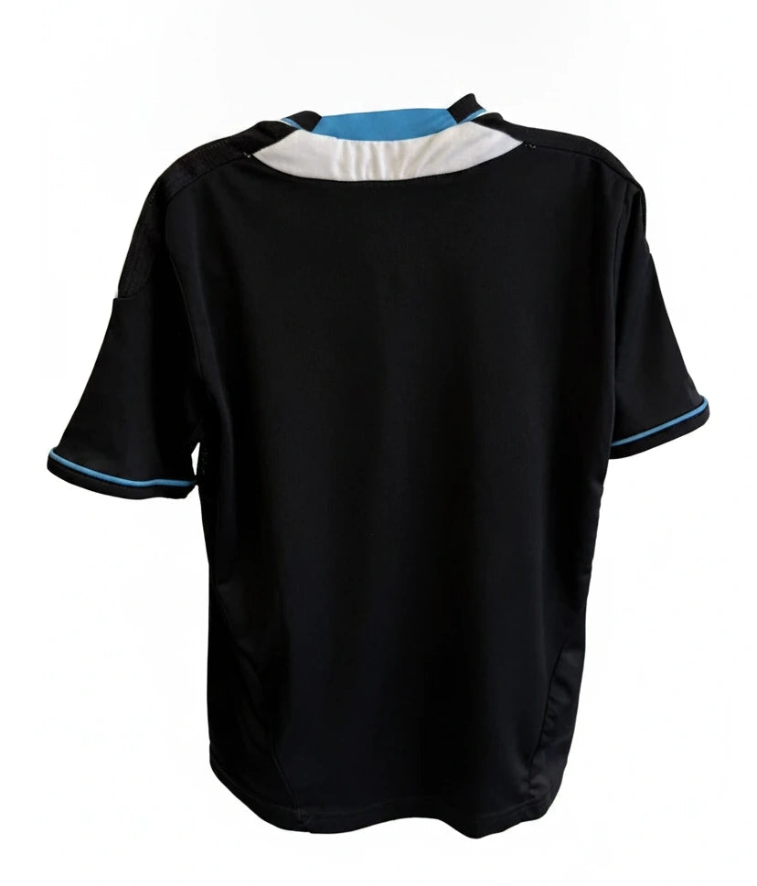 Back view of Chelsea FC kids' black adidas football shirt
