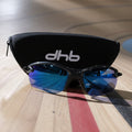 DHB black cycling glasses with protective case