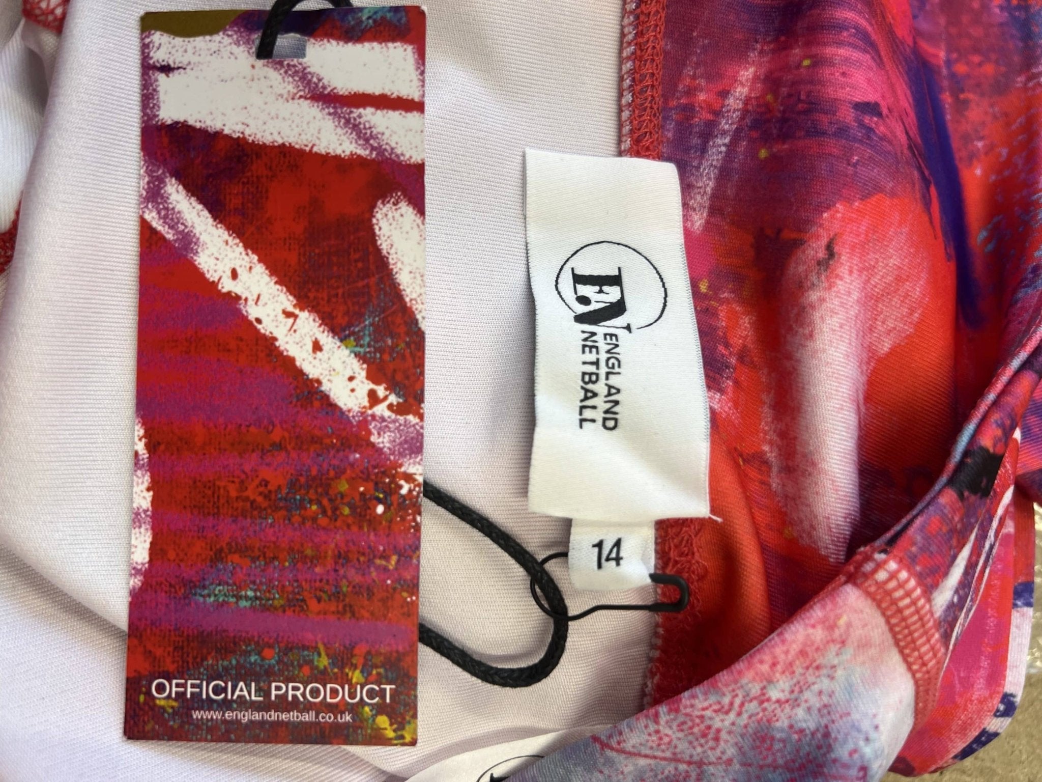 England Netball Graffiti Full Print Leggings Size 14 - kitround England Netball product