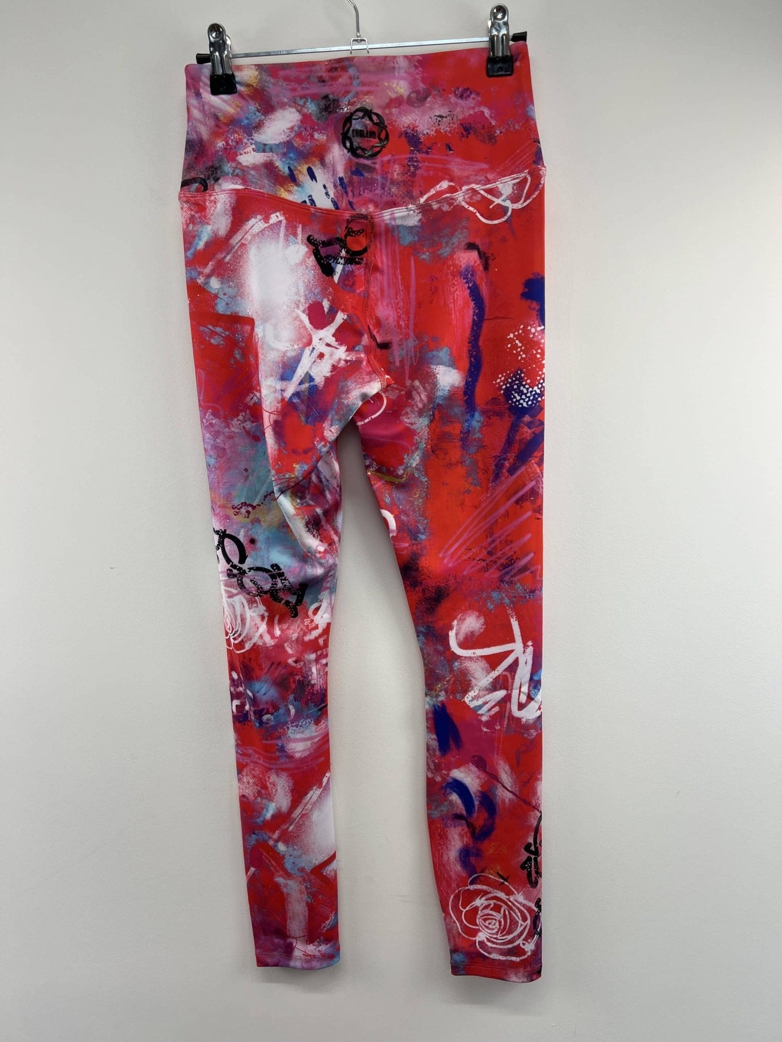 England Netball Graffiti Full Print Leggings Size 14 - kitround England Netball product