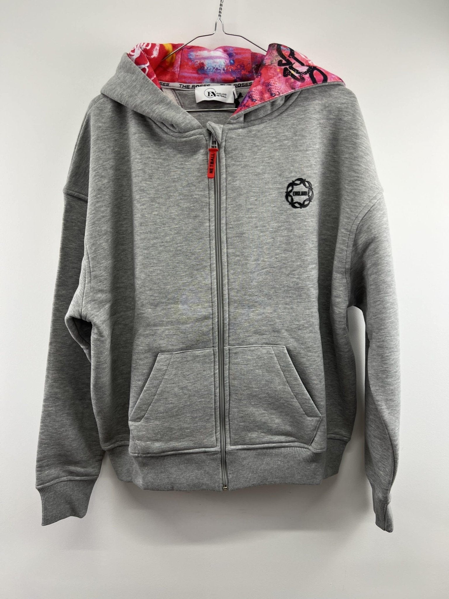 England Netball Graffiti Lined Zip Through Hoodie Size 14 - kitround England Netball product