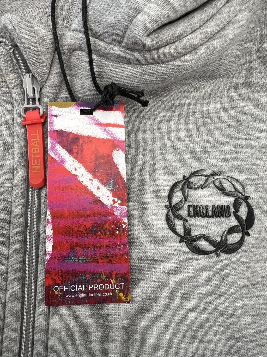 England Netball Graffiti Lined Zip Through Hoodie Size 22 - kitround England Netball product