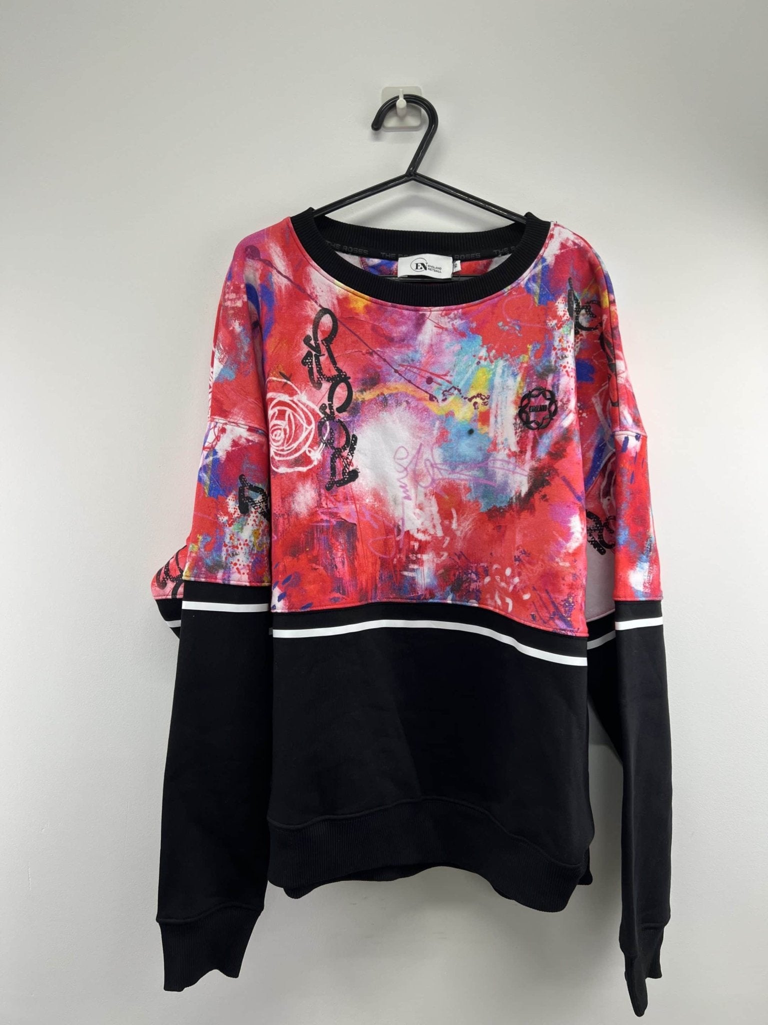 England Netball Graffiti Loose Fit Sweatshirt Size 18 - kitround England Netball product