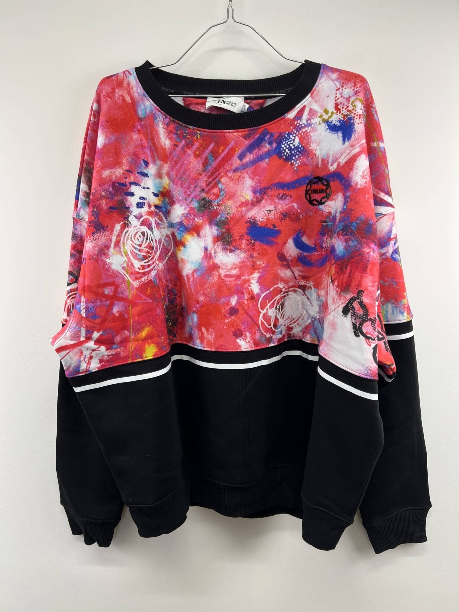 England Netball Graffiti Loose Fit Sweatshirt Size 20 - kitround England Netball product