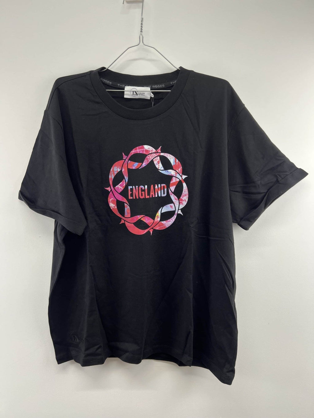 England Netball Graffiti Roses Block Front T-Shirt - kitround England Netball product