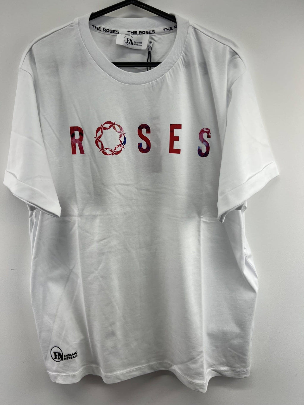 England Netball Graffiti Roses Supporter T-Shirt Size 20 - kitround England Netball product