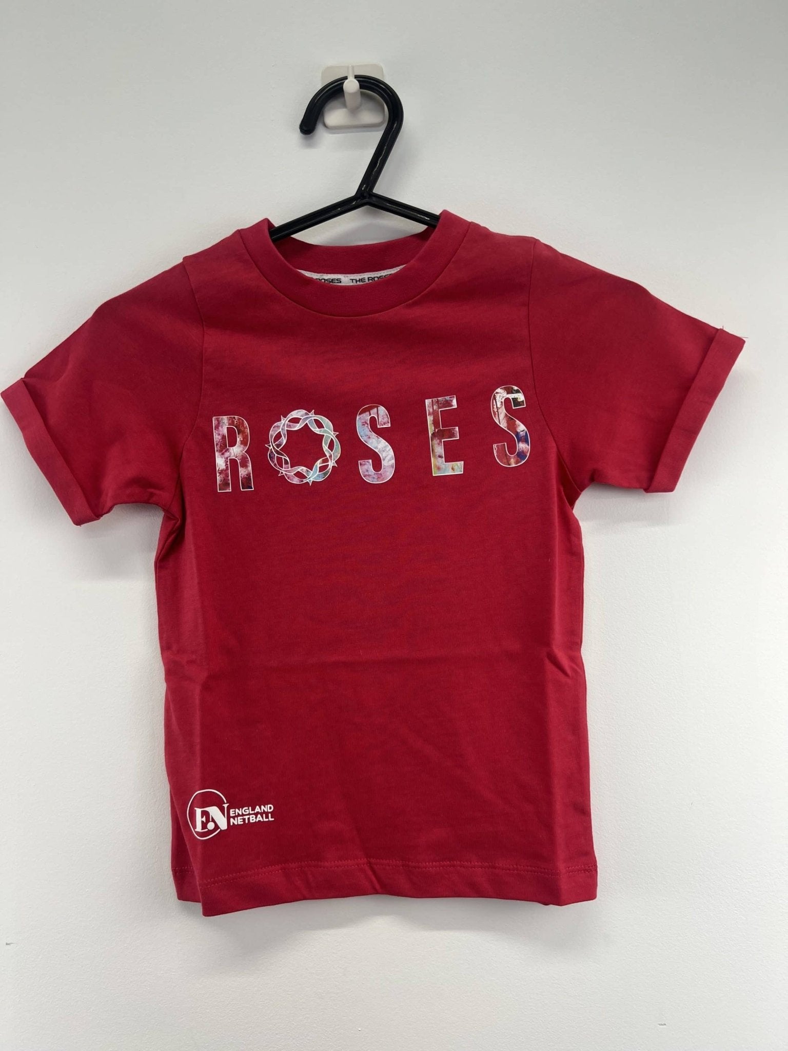 England Netball Roses Graffiti Supporters T-Shirt Kids Size S - kitround England Netball product