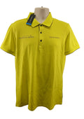 Front view of Galvin Green Icons Series lemonade yellow golf polo shirt size M