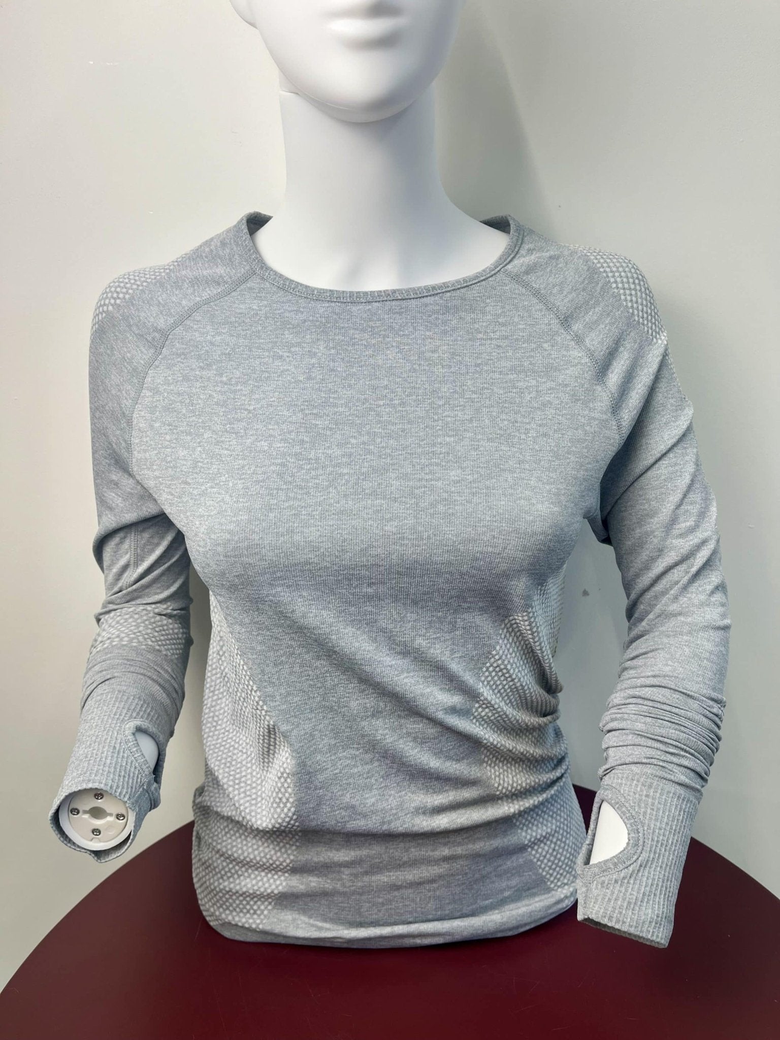 Grey Long Sleeve Seamless Top - kitround kitround product