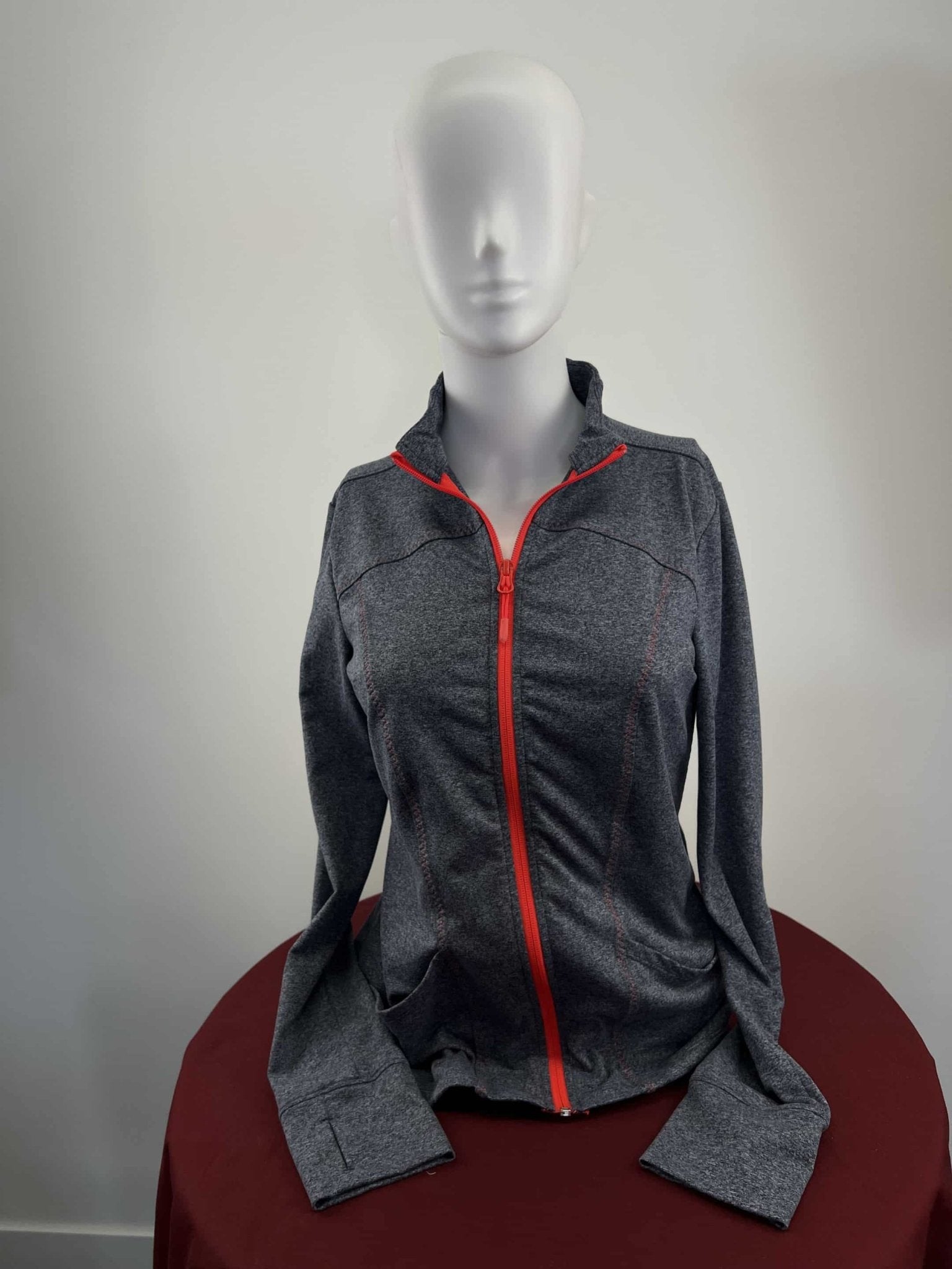 Grey Running Jacket with Red Zipper - kitround kitround product
