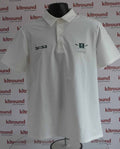 White technical polo shirt with Saudi Rowing Federation logo front view