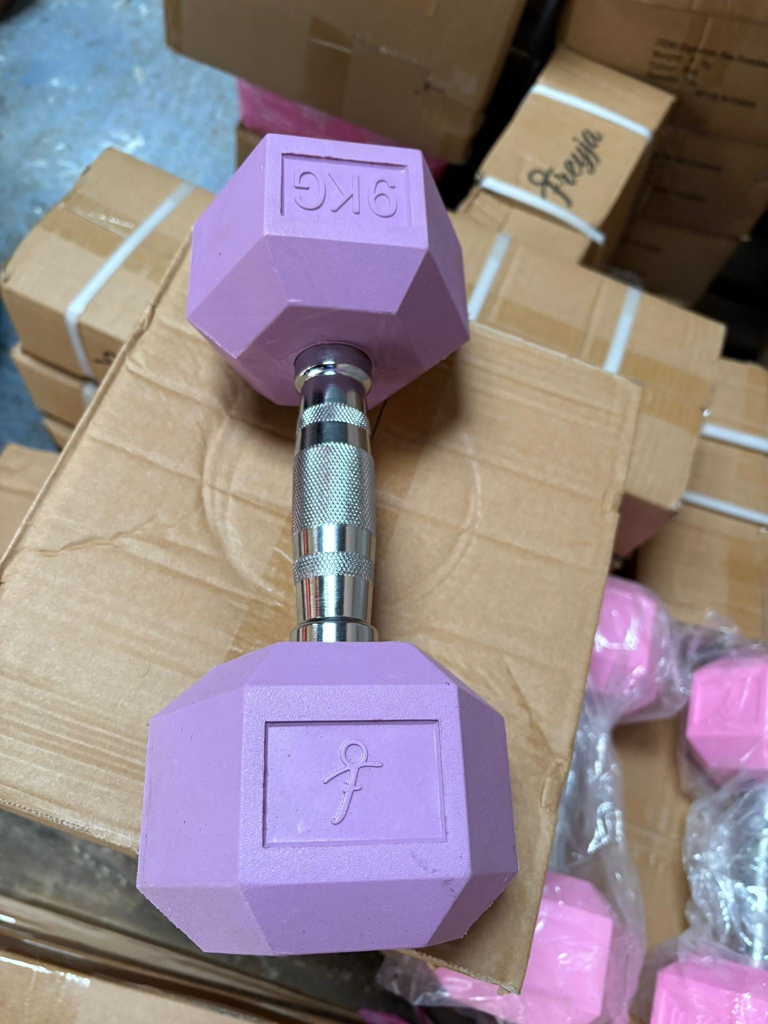 9kg Purple Rubber Dumbbell