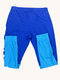 Head men's dark blue tennis tracksuit bottoms with contrasting light blue panels and elastic waistband.