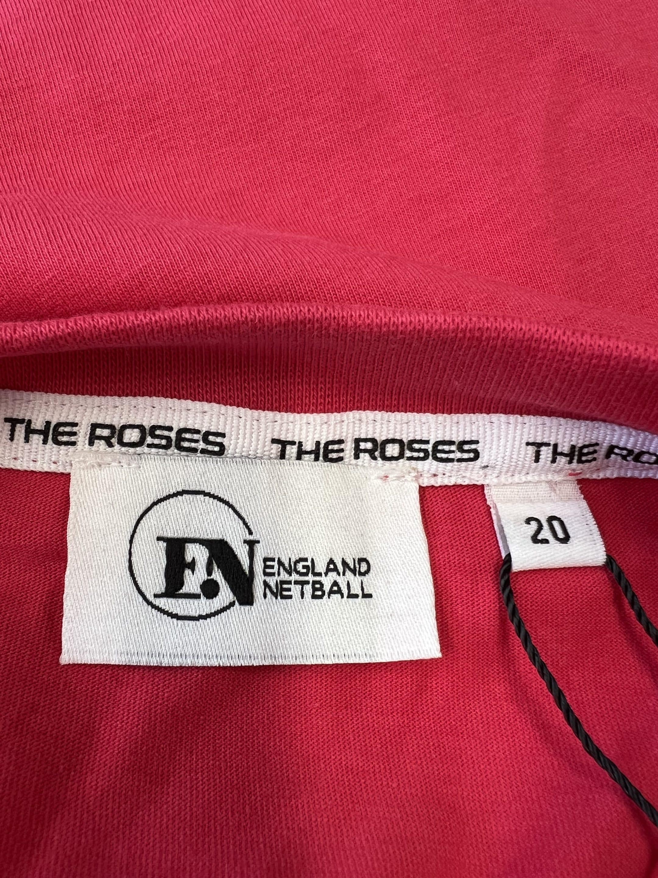 England Netball Roses The Roses branded collar and label close up