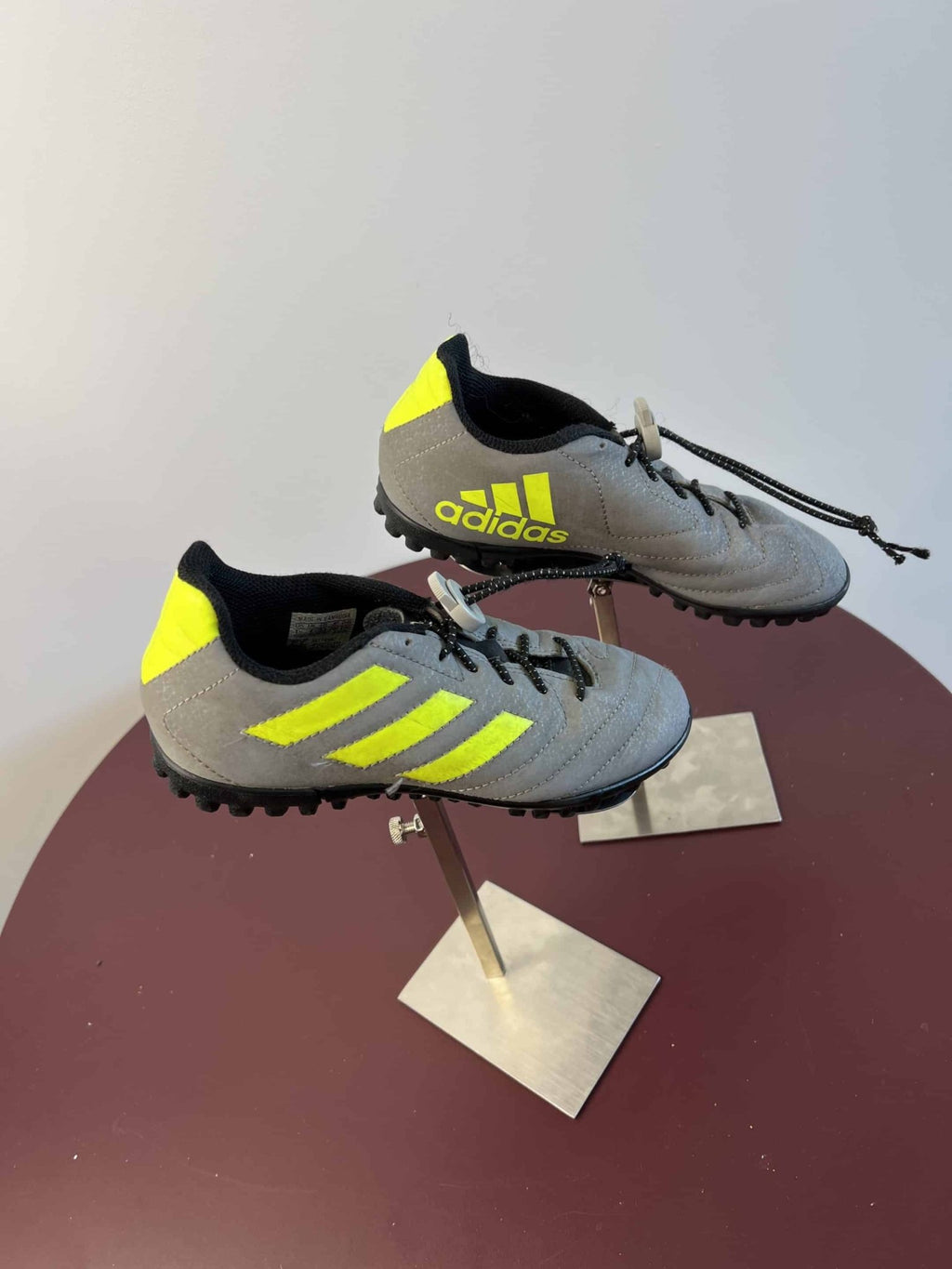 Kid's adidas Astro Boots - Grey with Yellow Stripes - kitround kitround product