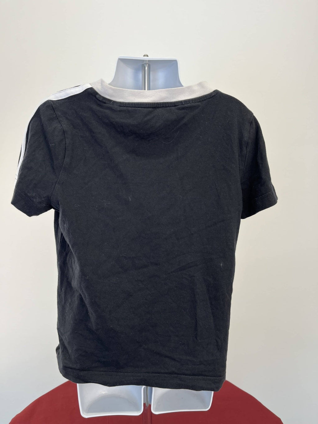 Kid's adidas Black T-Shirt with White Stripes - kitround kitround product