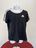 Kid's adidas Black T-Shirt with White Stripes - kitround kitround product