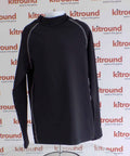 Front view of Rhino black compression sports top with long sleeves