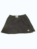 kitround adidas women's black sports skirt with white stripes on waistband and logo on hem