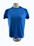 kitround Babolat blue crewneck t-shirt for tennis and sports, breathable fabric, short sleeves, logo on chest.