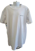 kitround Babolat white sports t-shirt for tennis, size 12-14 years, lightweight breathable fabric, logo on chest.