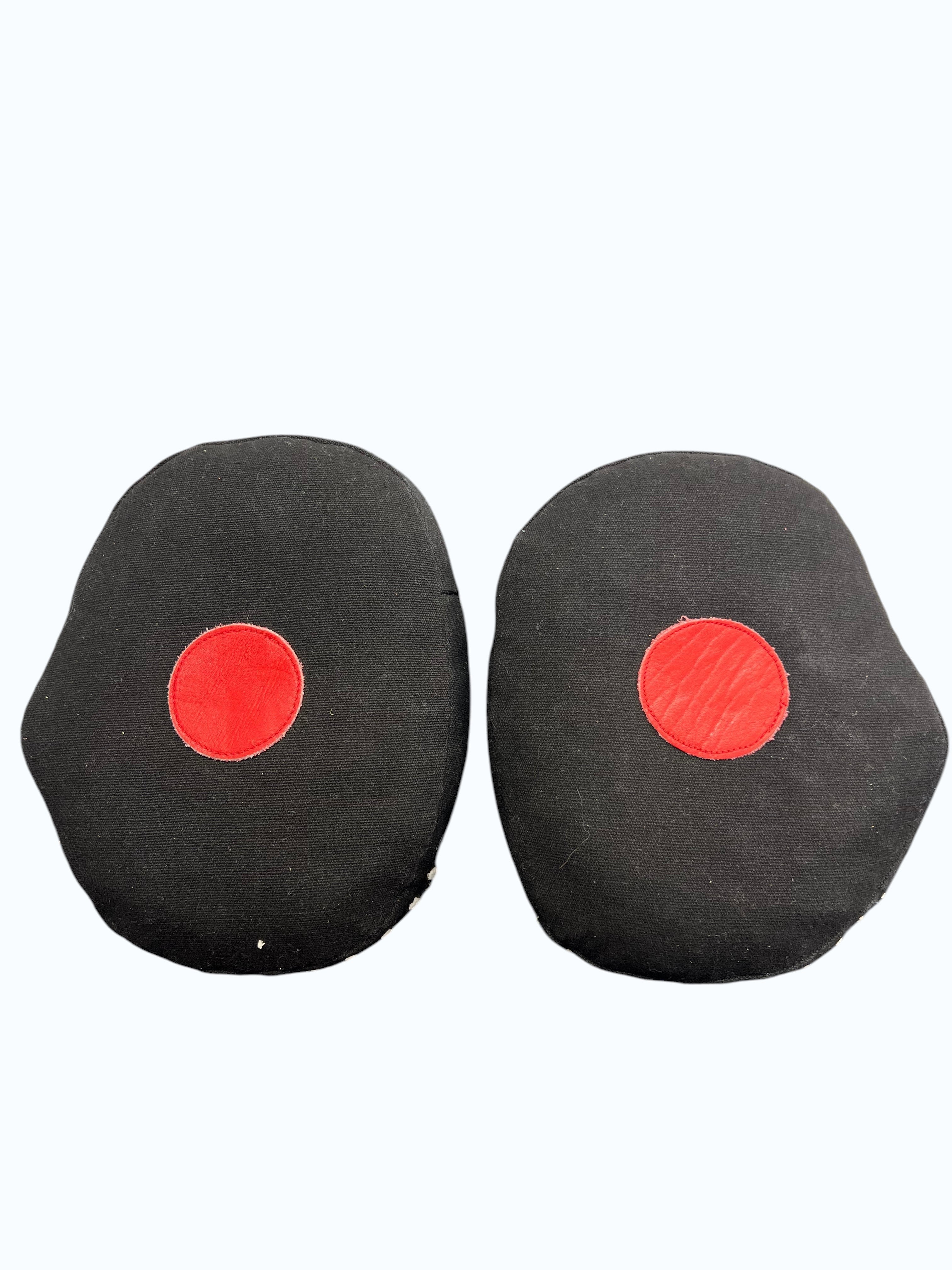 kitround black adult sparring pads with red target spots for martial arts training