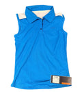Head Women's blue sleeveless tennis polo top with white accents and a classic collar. Breathable fabric for performance.
