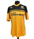 kitround Hull City adidas football shirt in yellow and black with team crest and sponsor logo on a mannequin