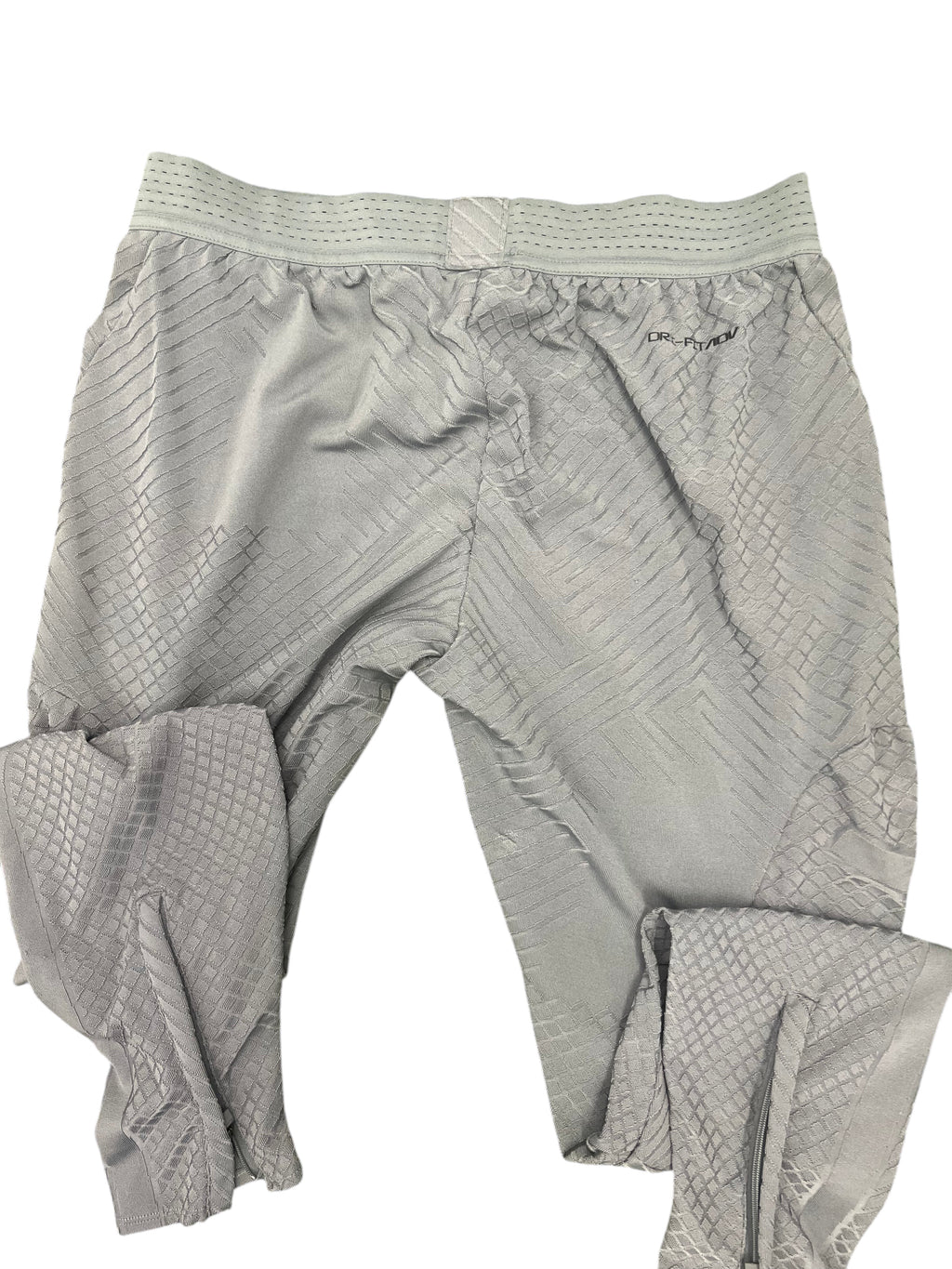 kitround Liverpool FC Men's grey training bottoms with textured pattern, Dri-FIT ADV, elasticated waist, and zipped ankles.