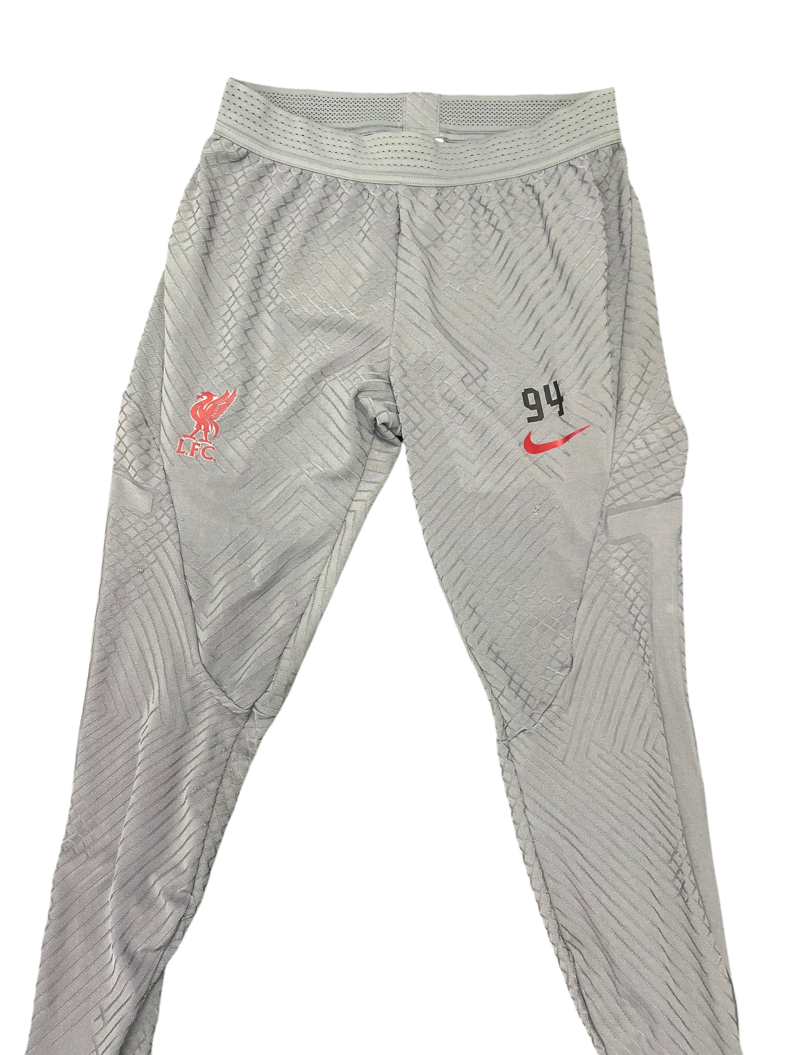 kitround Liverpool FC Men's grey training bottoms with Dri-FIT ADV technology and geometric pattern. Size L.