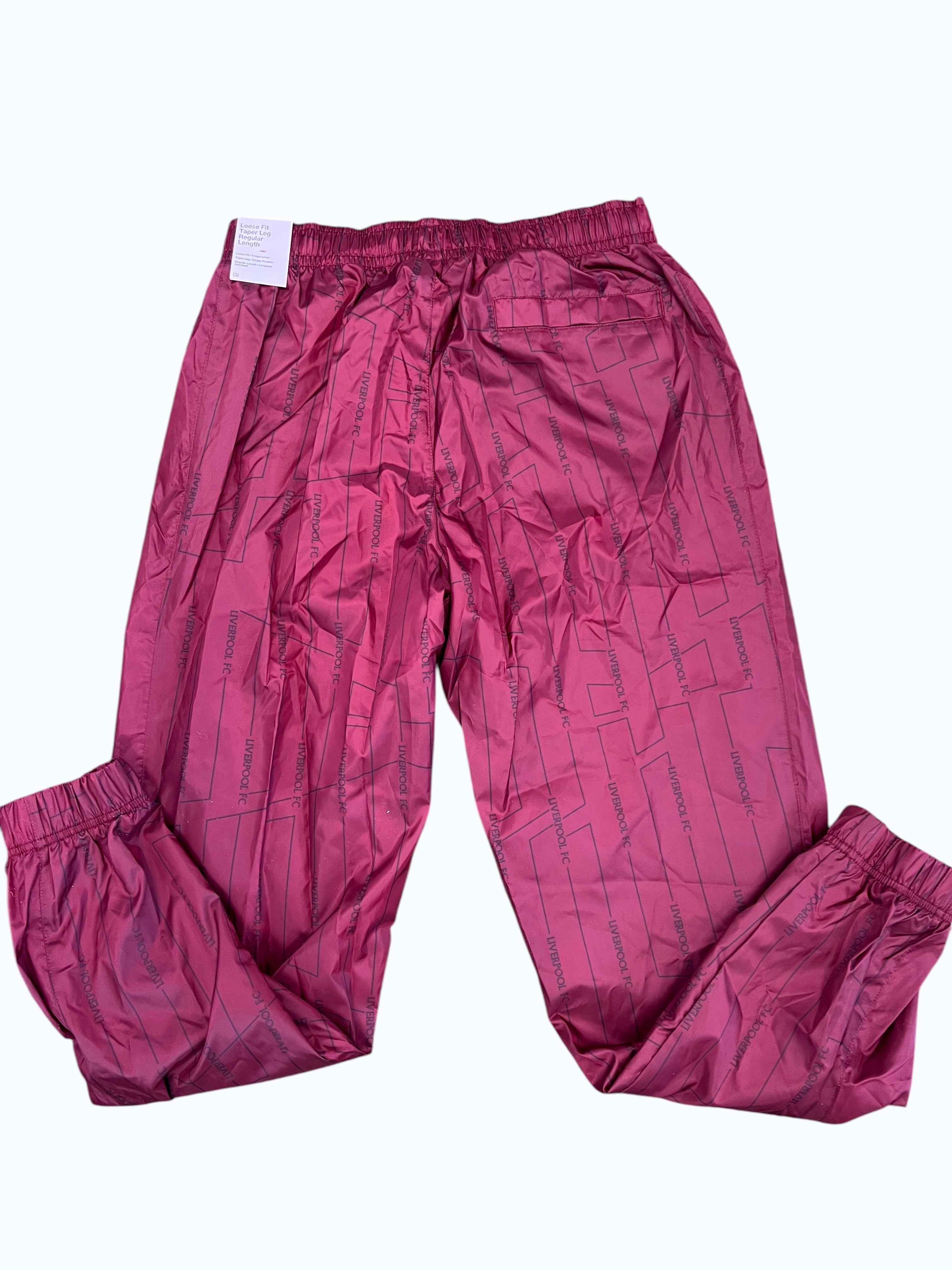 kitround Liverpool FC deep red lightweight training trousers with all-over print and tapered leg.