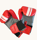 Lonsdale red boxing gloves size S/M with white stripe detail and velcro closure. Ideal for training.