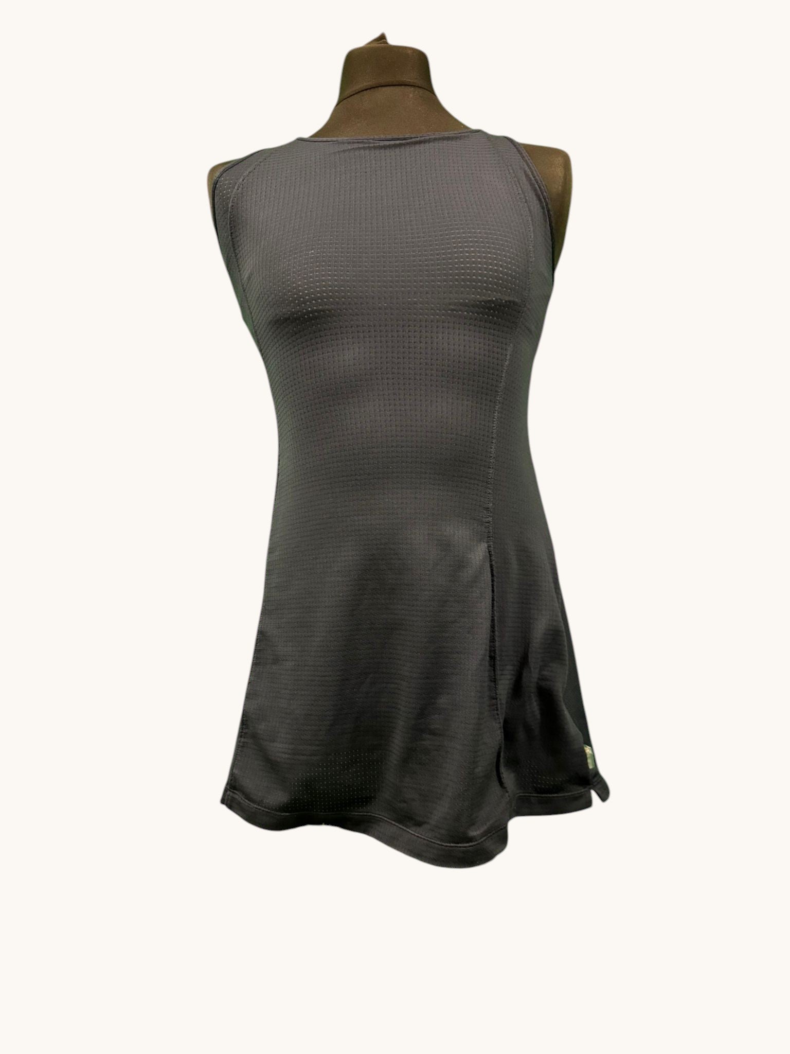 kitround Nike Women's dark blue tennis dress, size M. Sleeveless, A-line, mesh texture for breathability.