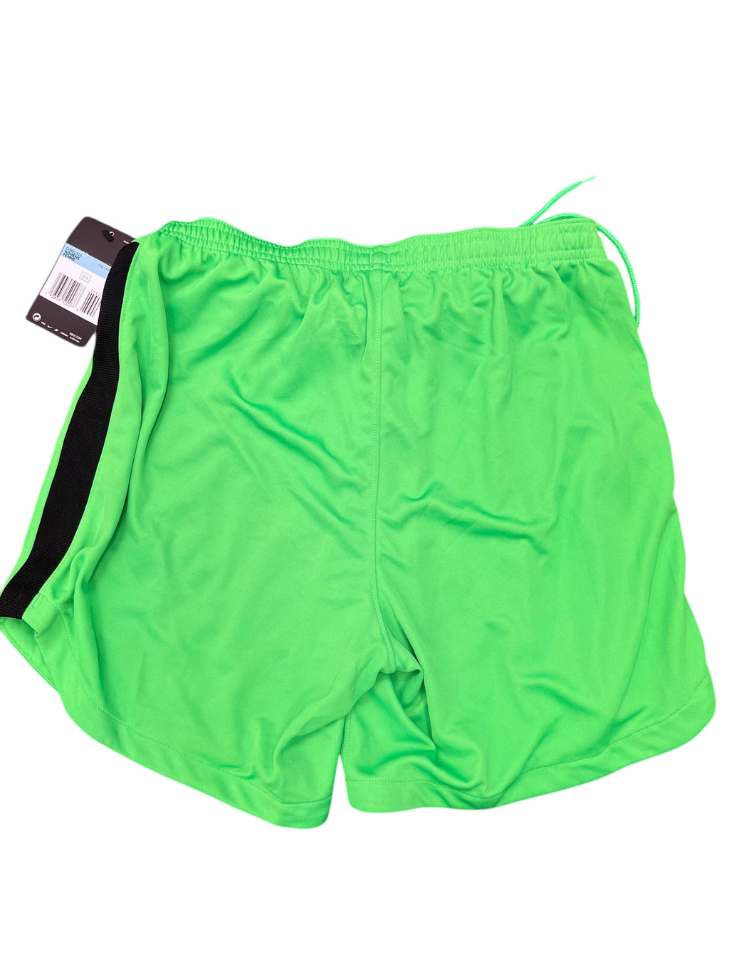 Nike Women's Tottenham Hotspur bright green football shorts with black side stripe and drawstring waist.
