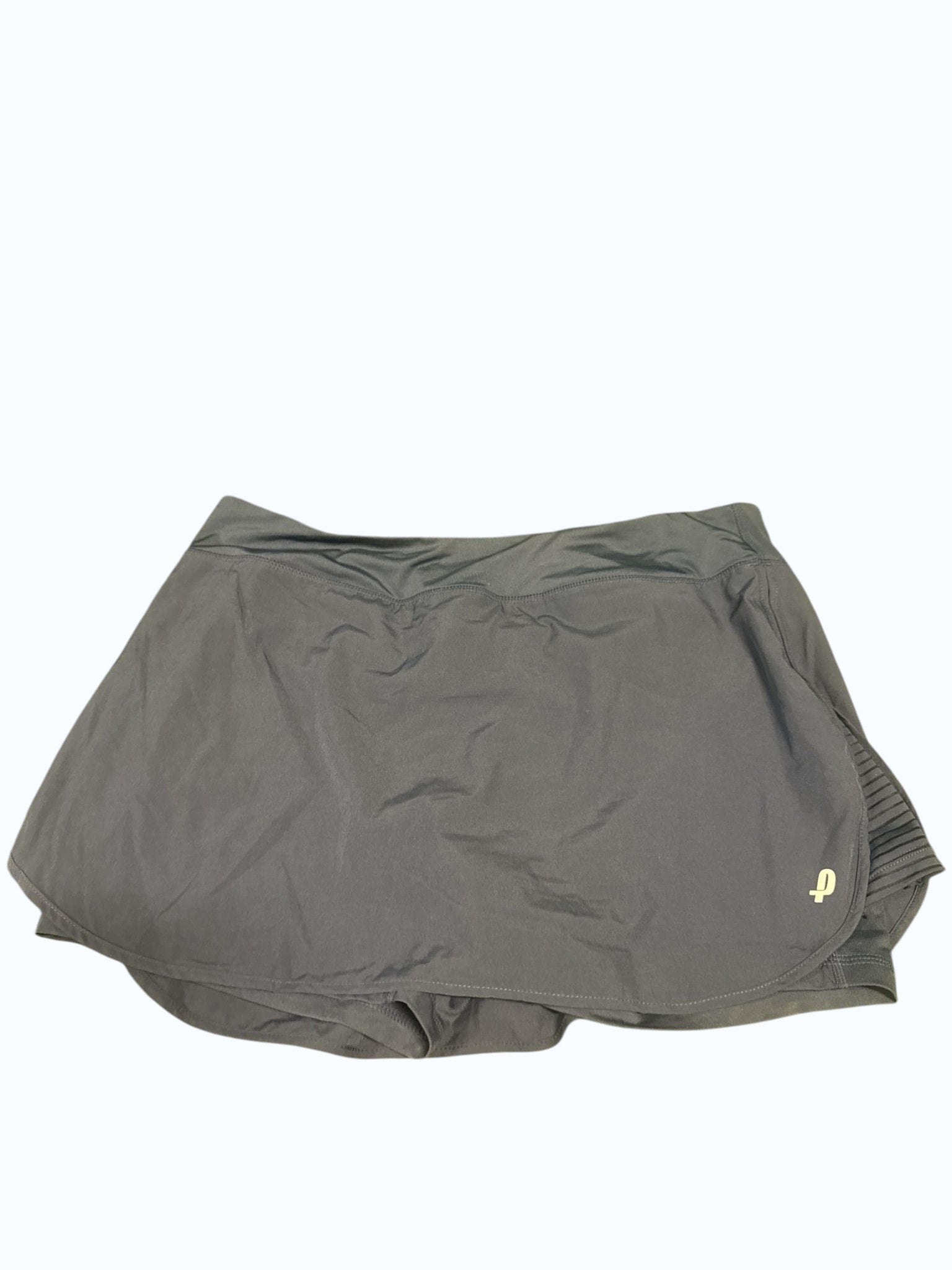 Kitround Penn Sport women's dark blue lightweight tennis skort with built-in shorts and subtle logo.