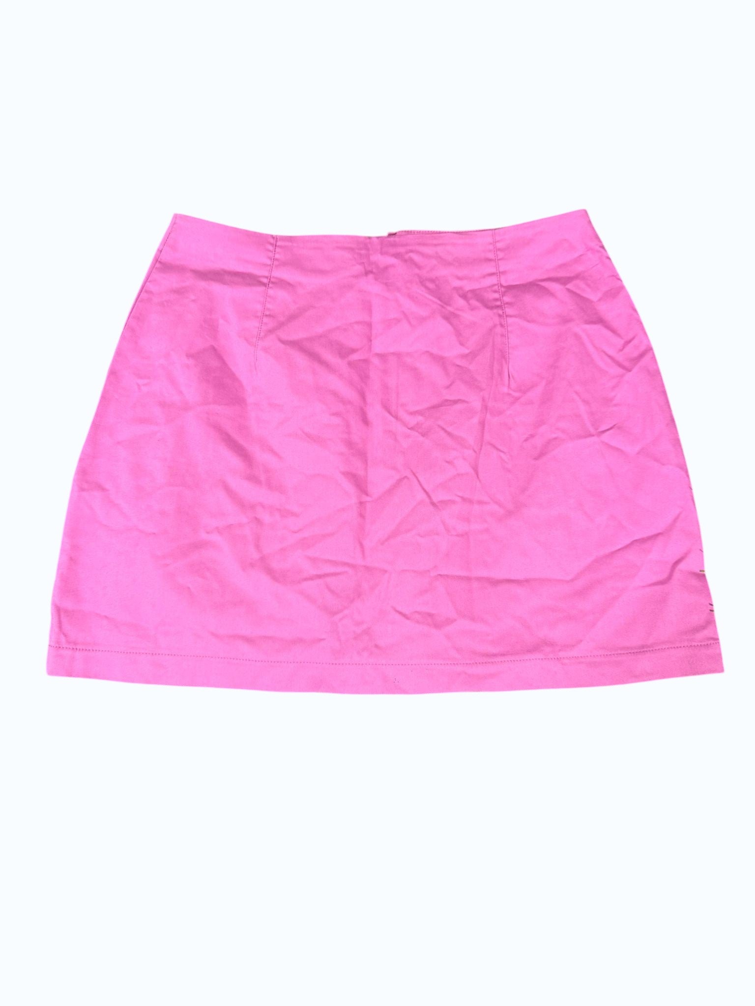 kitround pink A-line tennis skirt with rear zip closure, lightweight and breathable fabric.