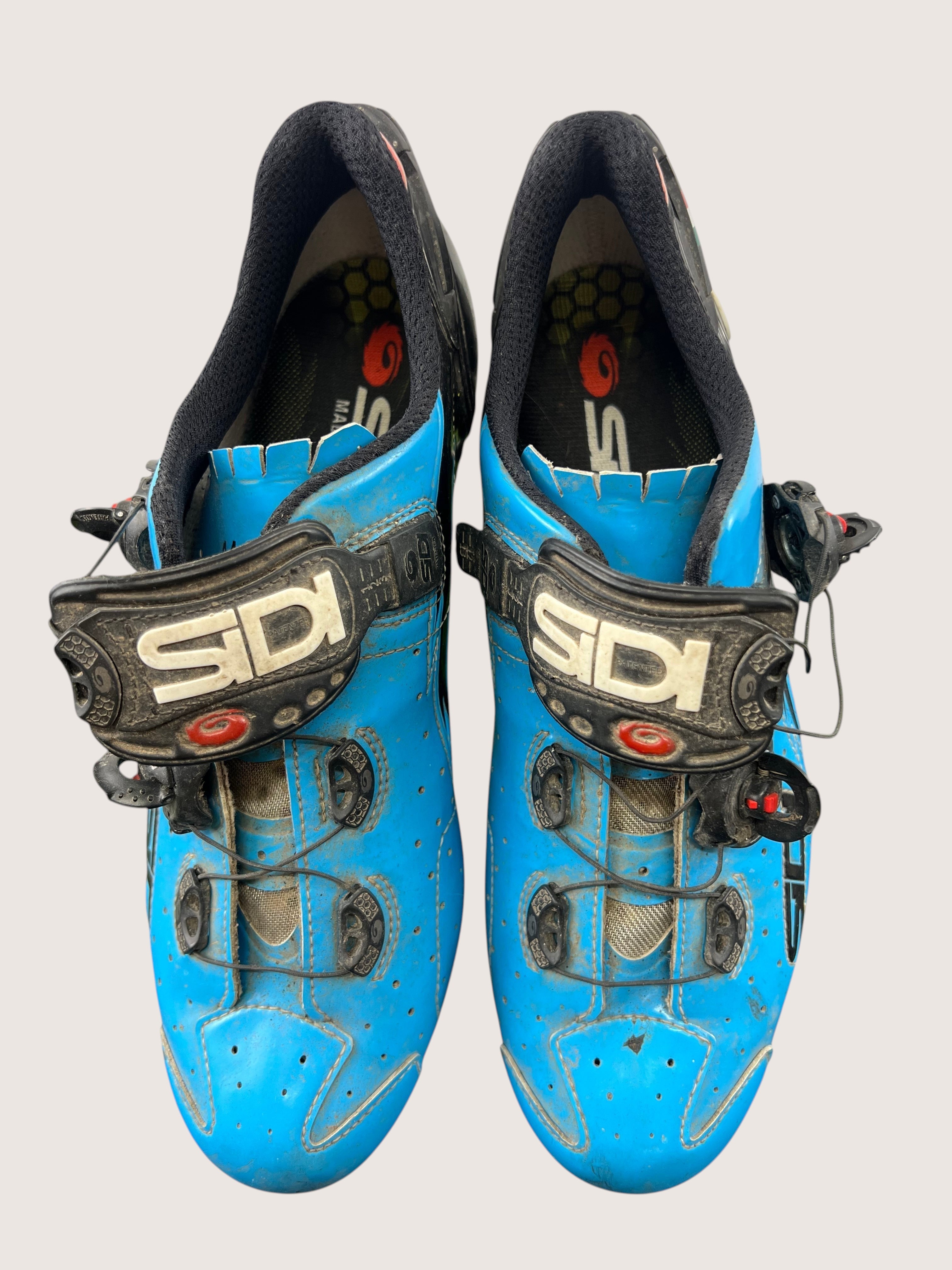 kitround Sidi Vent Carbon cycling shoes, blue synthetic, size 9, with carbon sole and dial closure