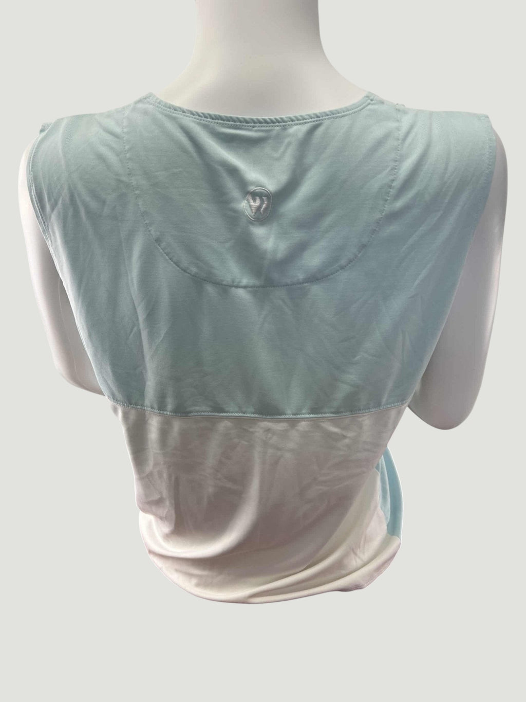 kitround Women's Wimbledon Vest in aqua and cream, sleeveless, breathable fabric, ideal for fitness.