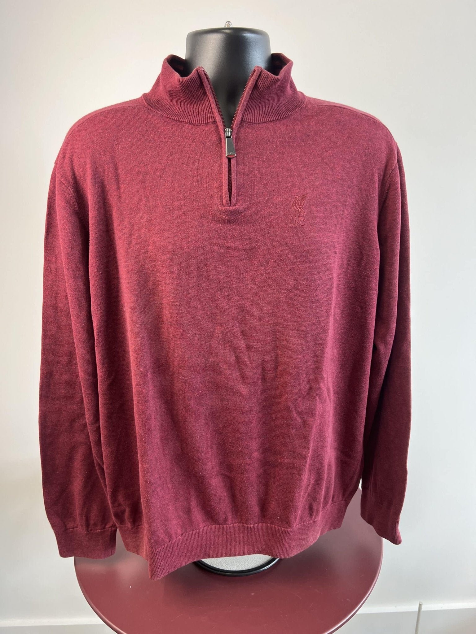 Liverpool FC Burgundy Half - Zip Sweater - kitround kitround product